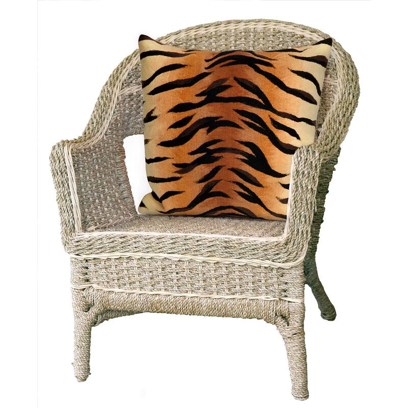 Liora Manne Visions I Tiger Indoor/Outdoor Pillow Brown 20" Square