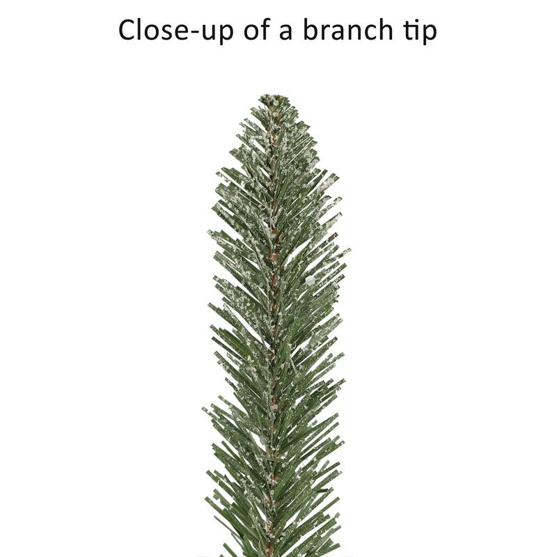 Puleo International Set of 2 Battery-Operated Pre-Lit Flocked Potted Trees