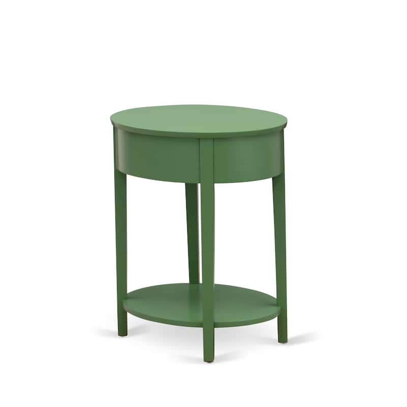 East West Furniture Mid Century Modern Nightstand with 1 Wood Drawer, Stable and Sturdy Constructed -(Finish Option)