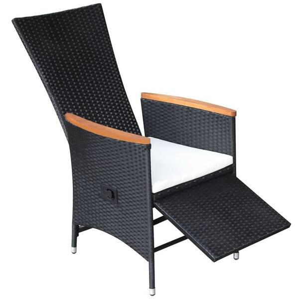 Shop Vidaxl Reclining Garden Chairs 2 Pcs With Cushions Black Overstock 19676949