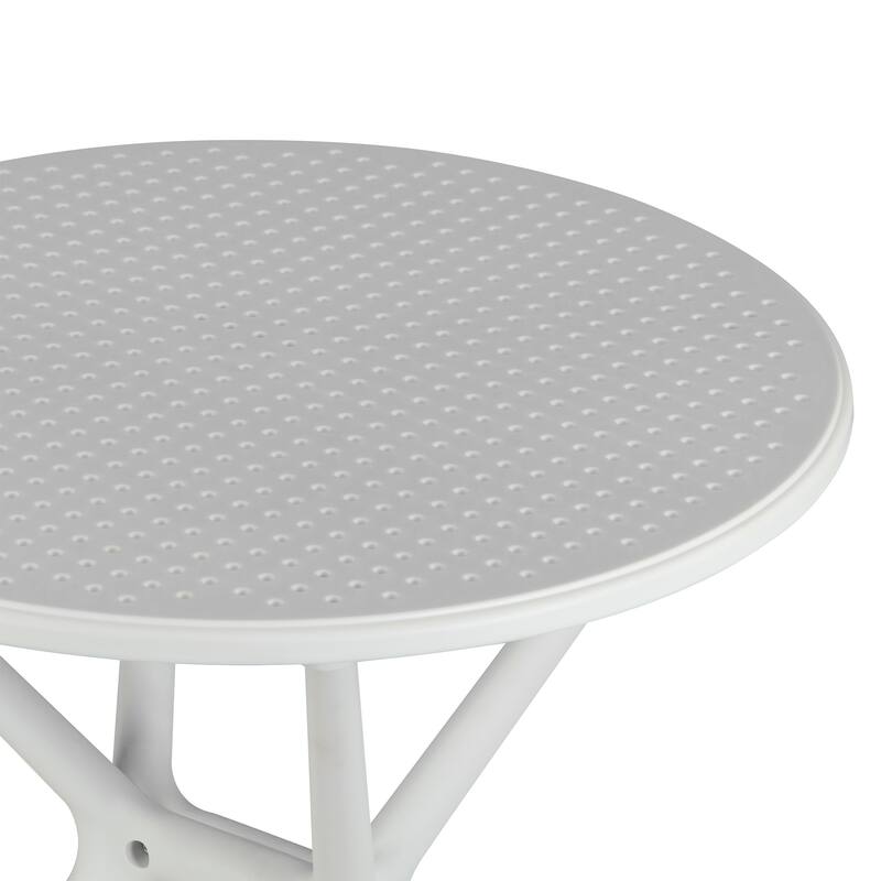 Bates White Plastic Round Dining Table
