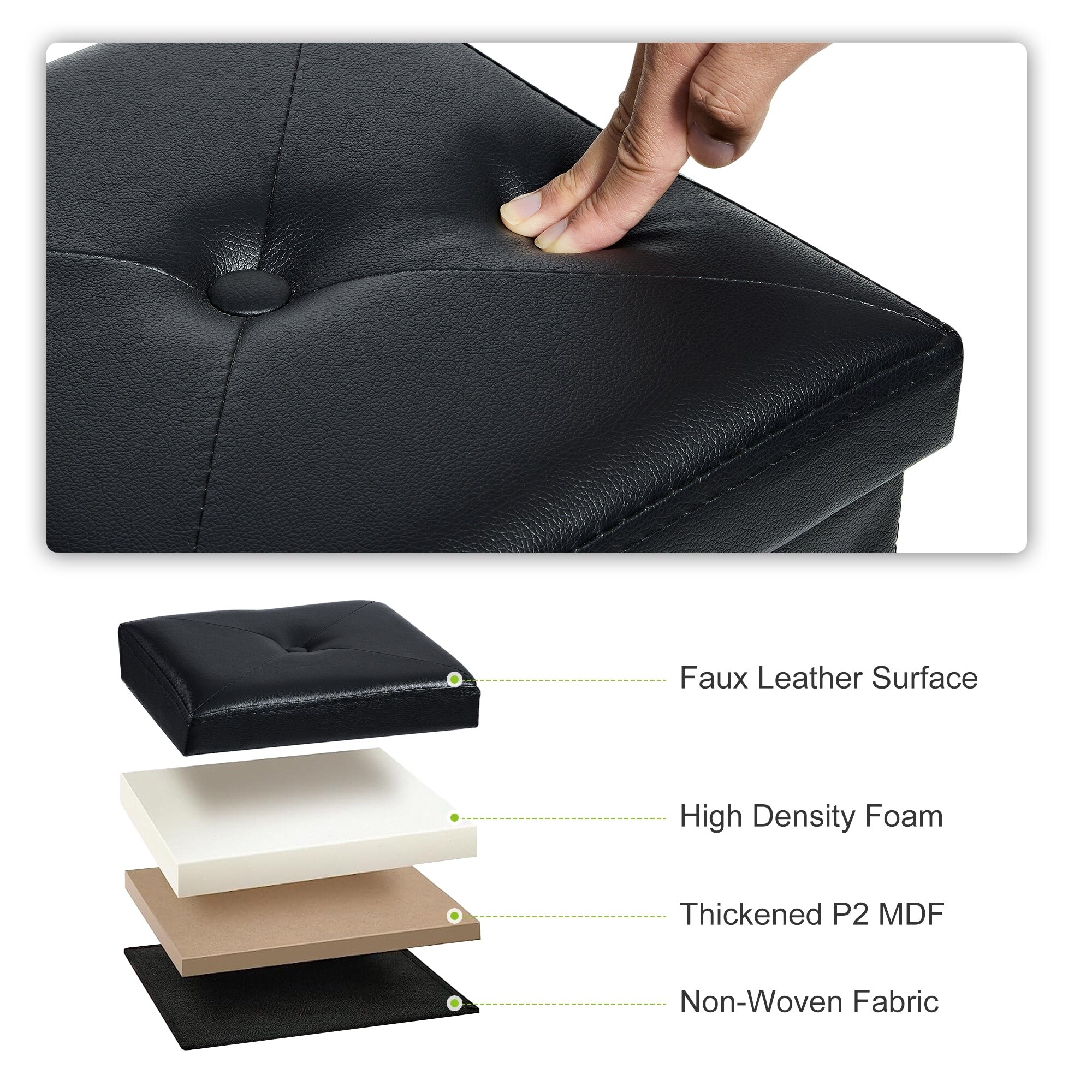 Small leather ottoman cube cheap