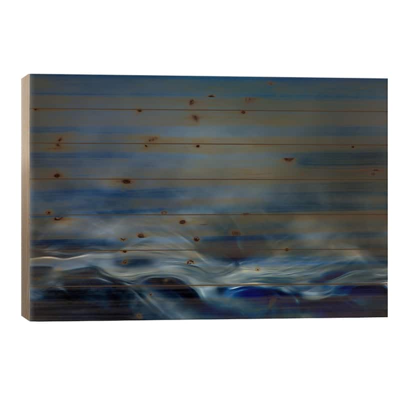 Blue Fantasy Print On Wood by Willy Marthinussen - Multi-Color - 26x40x1.5
