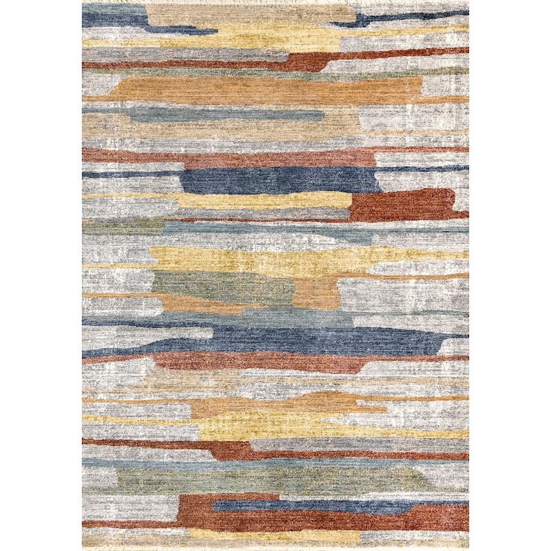 HomeRoots Abstract Modern Rectangle Area Rug