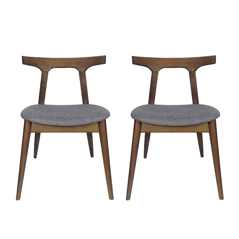 Cowen Upholstered Fabric and Rubberwood Dining Chairs (Set of 2) by Christopher Knight Home
