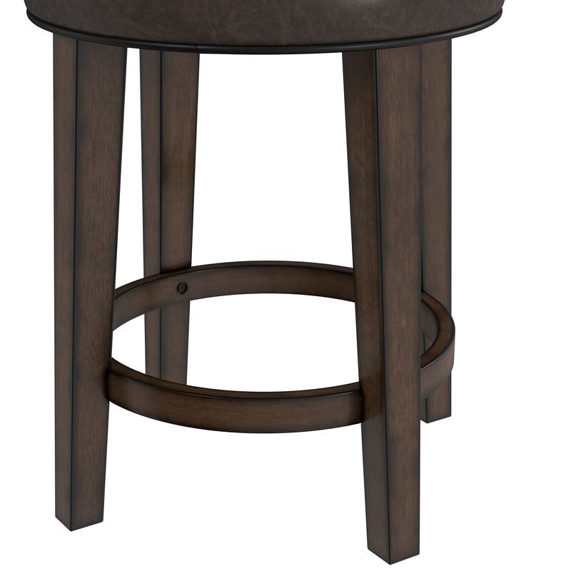 Hillsdale Furniture Krauss Wood Backless Counter Height Swivel Stool, Charcoal Gray