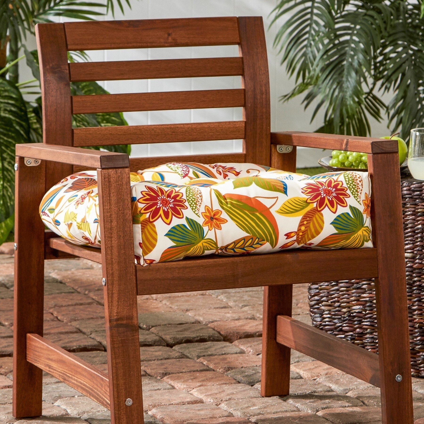 Esprit Floral 20-inch Outdoor Chair Cushion by Greendale Home Fashions - 20w x 20l