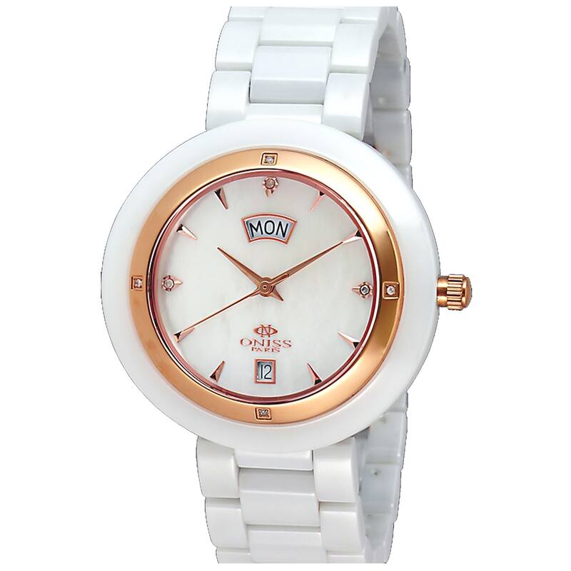Oniss Women's Luxur White Dial Watch - ON609-MRG WWHT - One Size