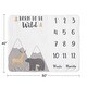 preview thumbnail 4 of 4, Woodland Animals Collection Boy or Girl Baby Monthly Milestone Blanket - Beige Grey White Boho Mountain Forest Friends Deer Bear