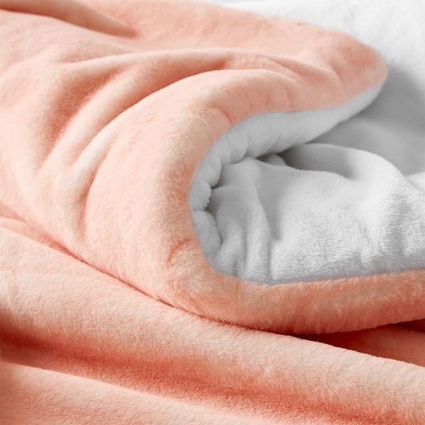 Fuzzy Peach Coma Inducer Oversized Comforter Set Peachy Pink