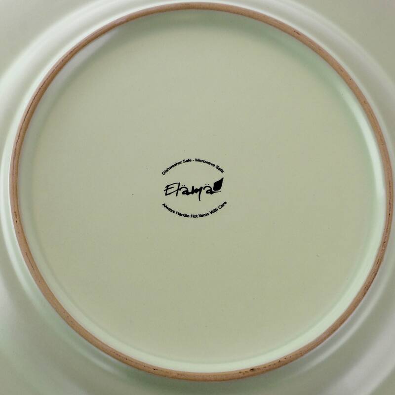 Summer Olive Blossom Round Stoneware Dinnerware Set 16 Pieces