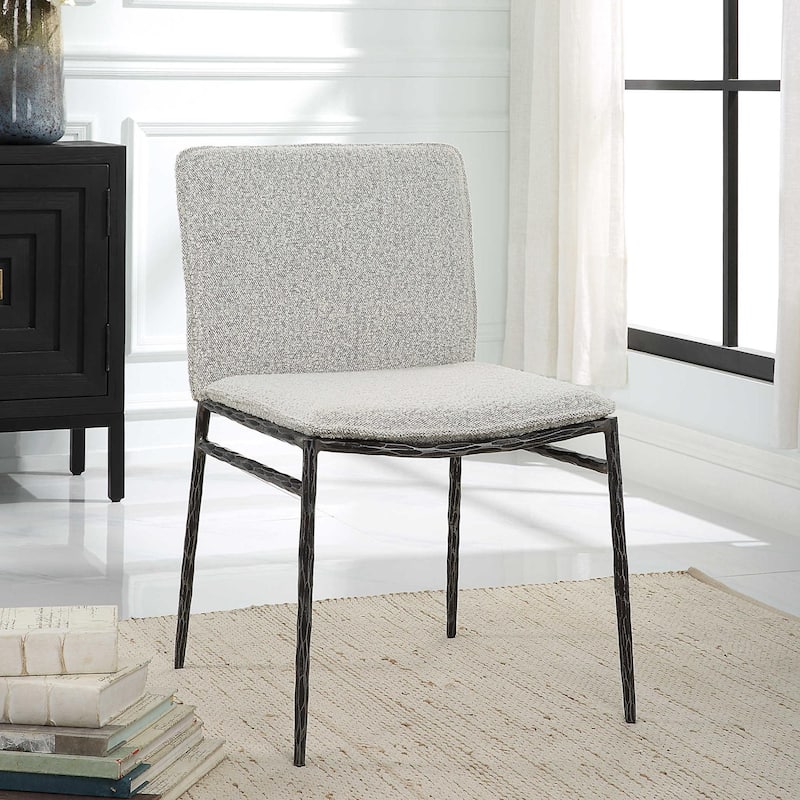 Chiseled Frame Dining Chair - 32.5" - Gray and Black