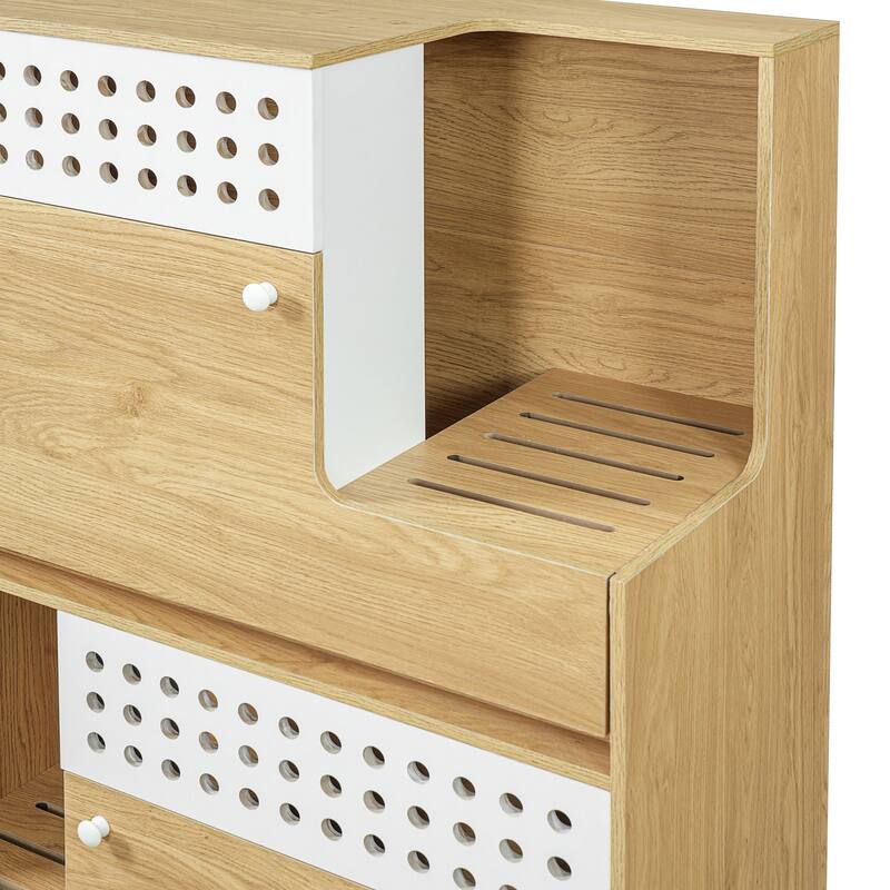 2-Piece of Modern 2 IN 1 Cat Furniture Set, Cat Litter Box Enclosure Side Table, Cat House with Storage