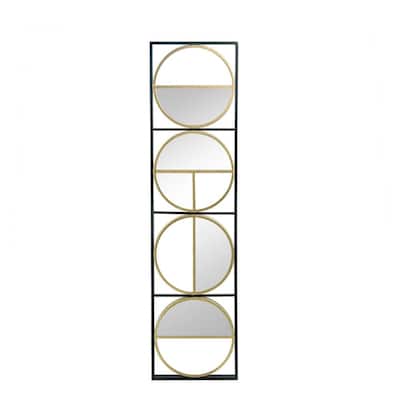 Rectangular Framed 4 Round Wall Mirror - 47.25"