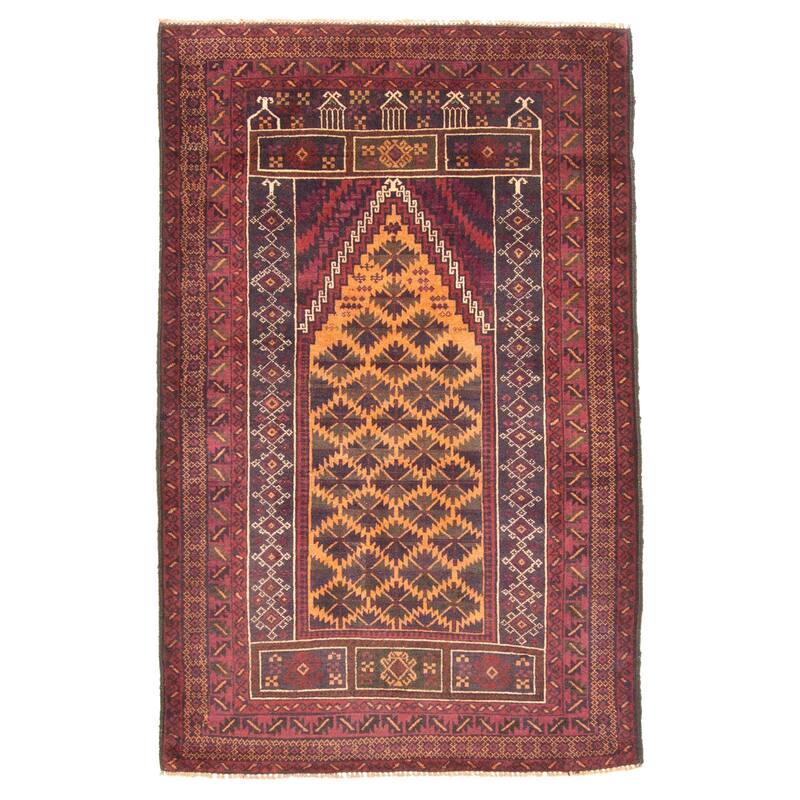 ECARPETGALLERY Hand-knotted Teimani Burnt Orange Wool Rug - 2'11 x 4'7