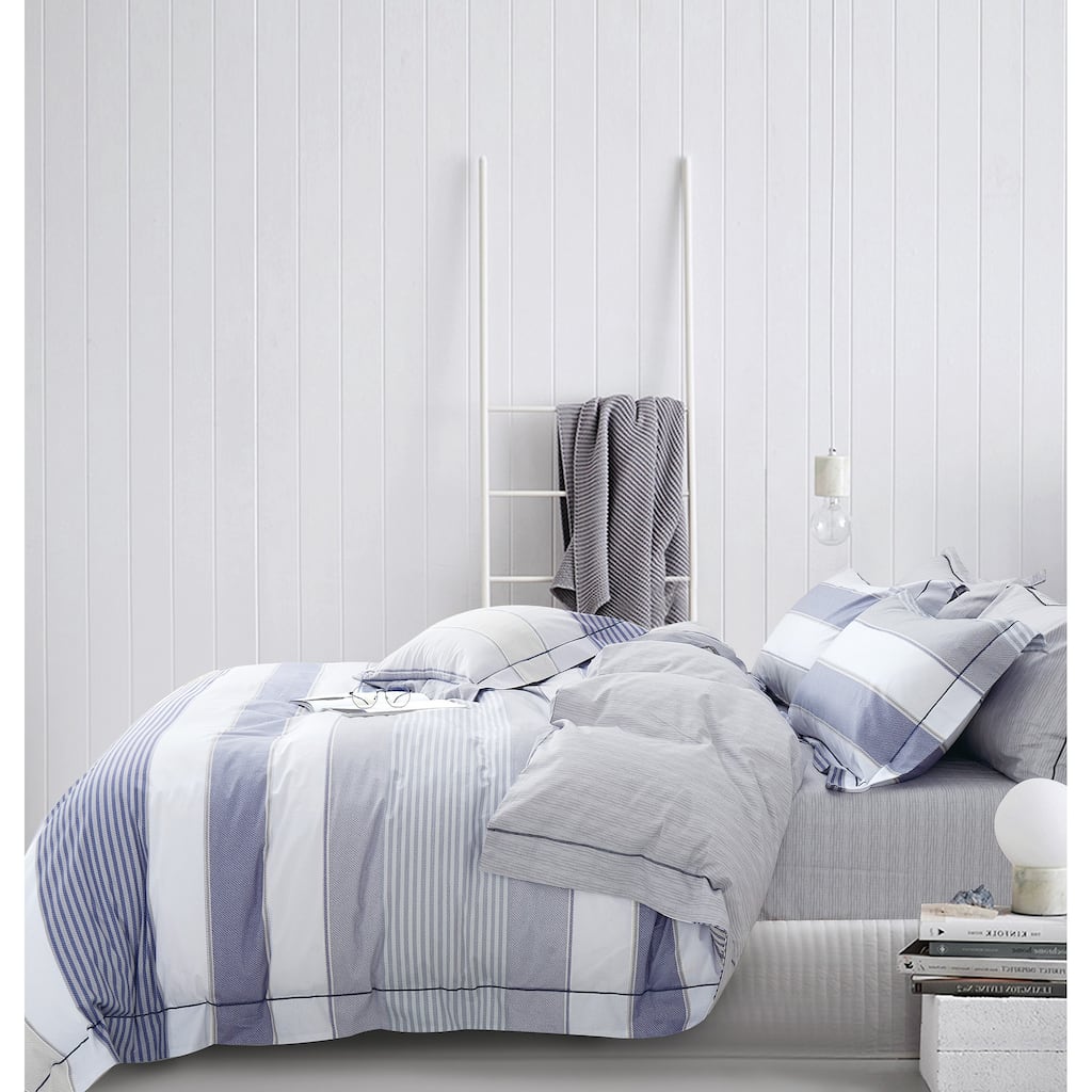 Wilhelm 100% Cotton Reversible Comforter Set Blue
