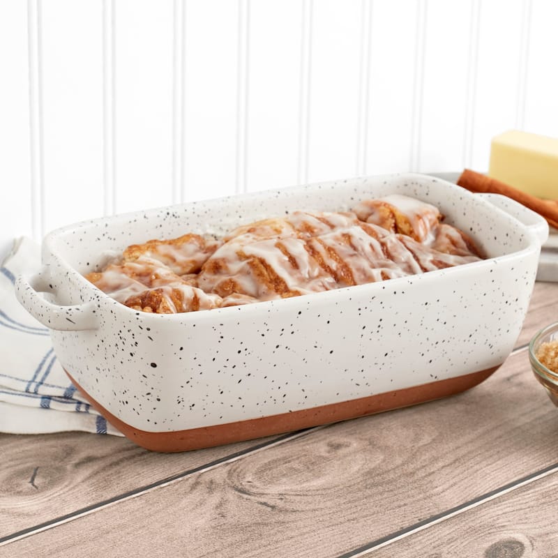 Denmark Tools for Cooks Speckled Stoneware 1.7Qt Loaf Pan