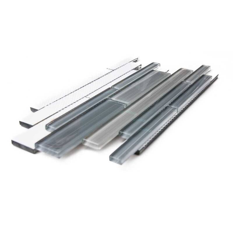 Rebel Brick 1x6 Brushed Glass Linear Mosaic Tile - Wall, Backsplash