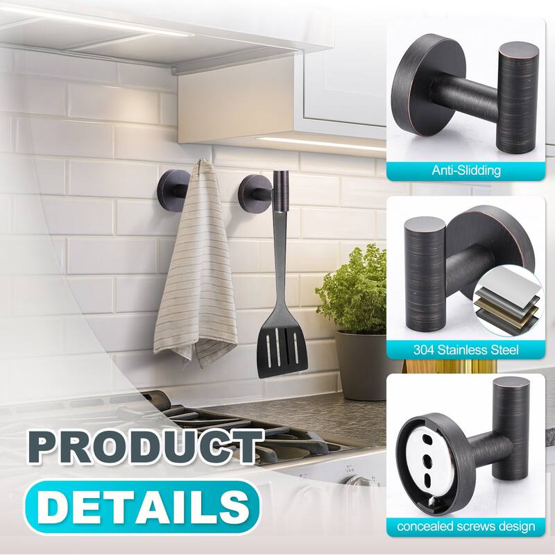 WOWOW Stainless Steel J-Hook Robe/Towel Hook 2 PCS