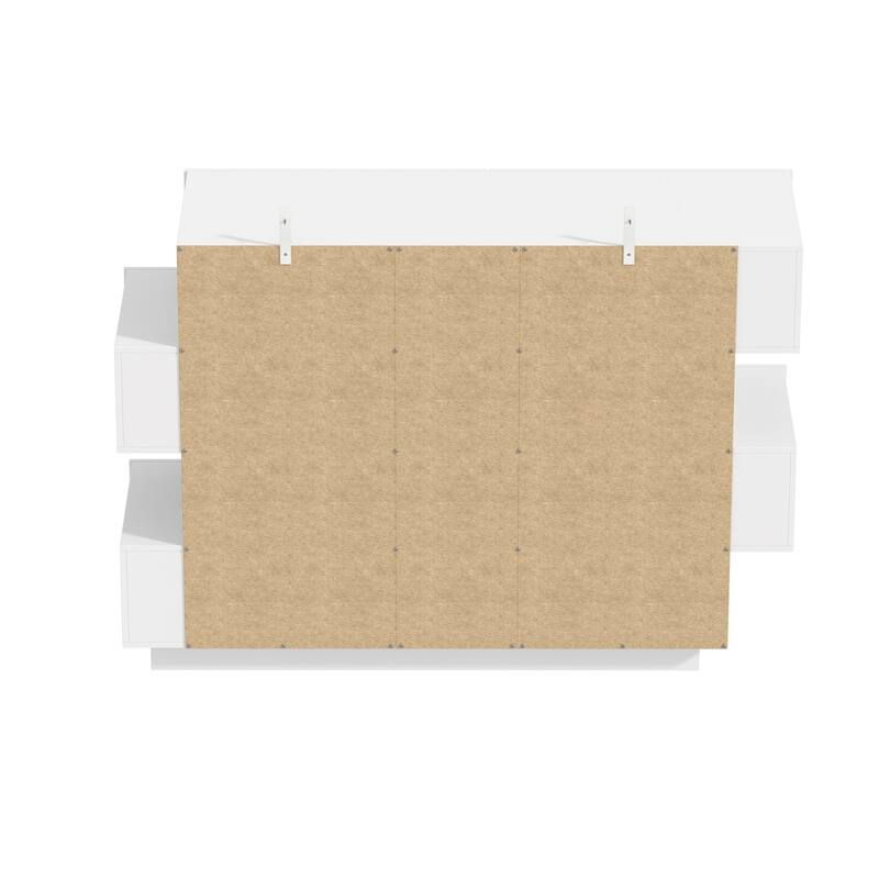 High Gloss White Eight-Drawer Dresser with Modern Design and Storage Chest