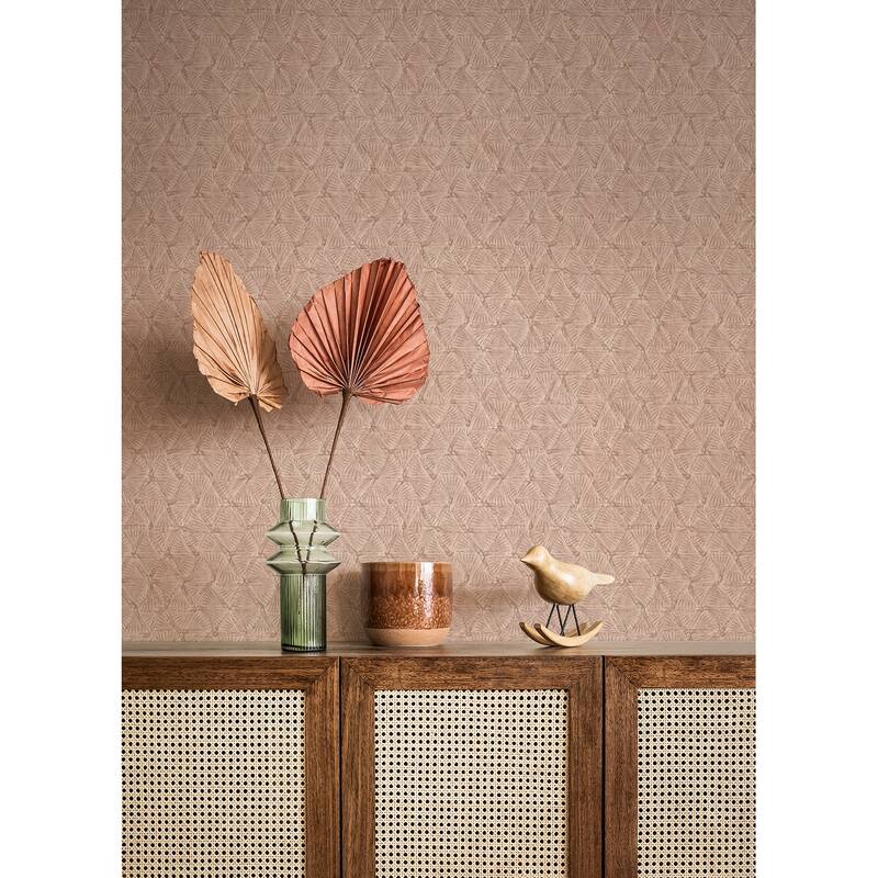 A-Street Prints Wright Rose Gold Textured Triangle Wallpaper