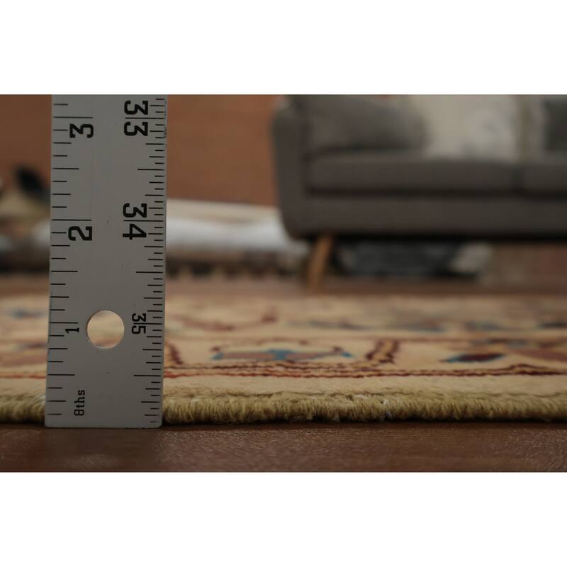 Hand Knotted Oriental 100% Wool Carpet Traditional All-Over Peach Chobi-Peshawar Area Rug - 3' 0'' X 2' 0''