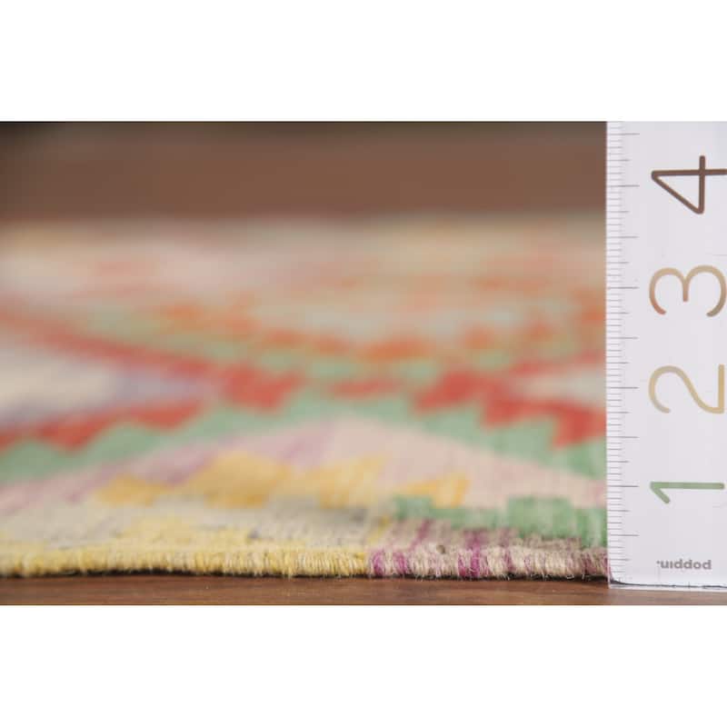 Reversible Kilim Area Rug Hand-Woven Wool Carpet - 3'6"x 5'1"