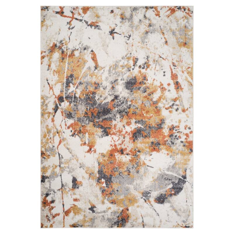 HomeRoots Abstract Modern Rectangle Area Rug