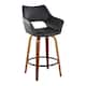 Option Black Faux Leather/Walnut Wood