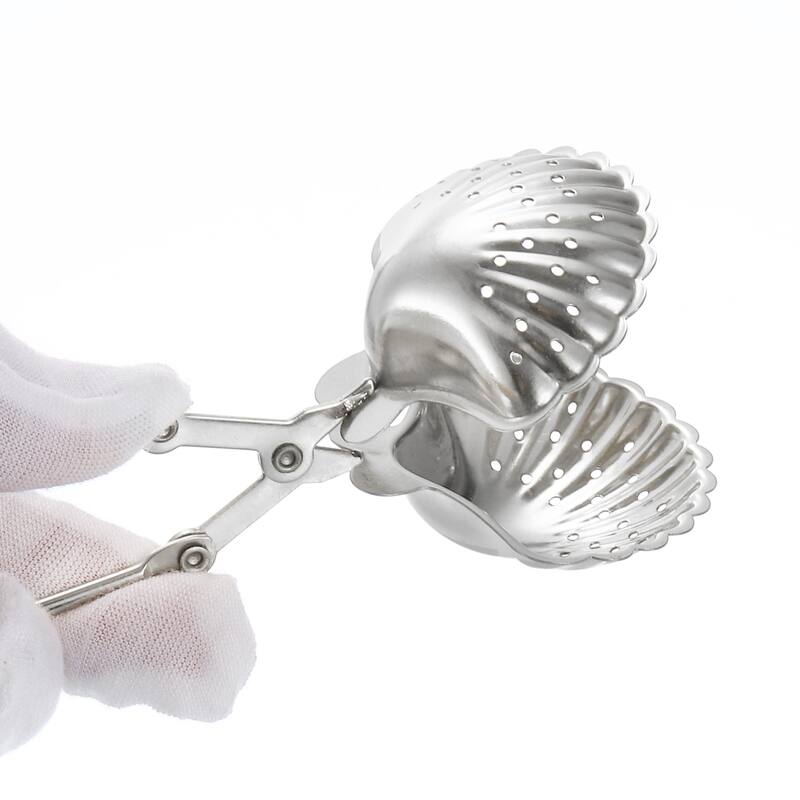 1 Pcs Seashell Snap Tea Ball Infuser, Stainless Steel Tea Strainer