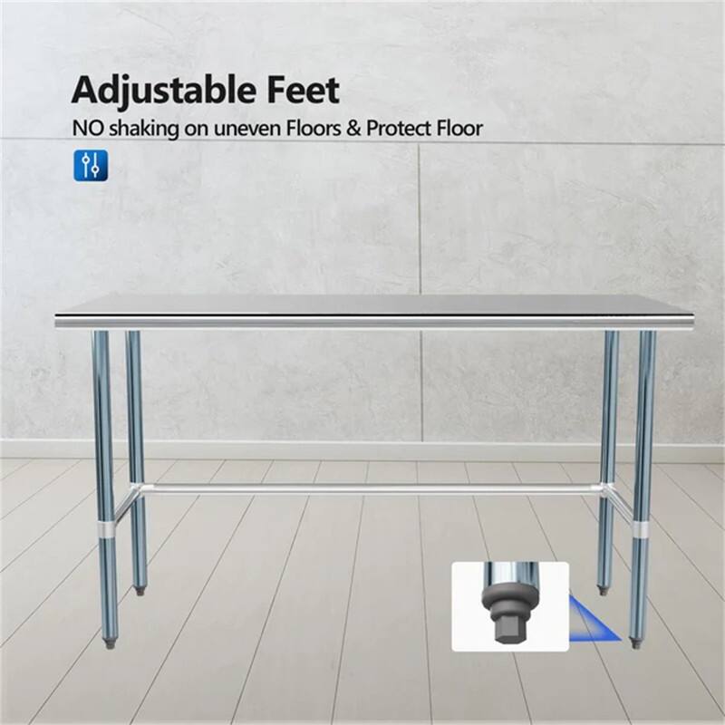 60 X 24 Inch Open Base Stainless Steel Table - N/A