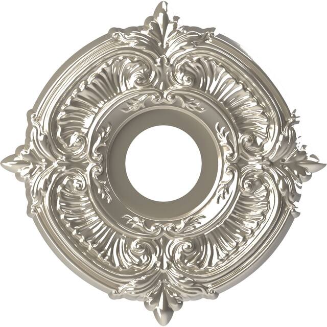 3 1/2" Inside Diameter - Attica Thermoformed PVC Ceiling Medallion - 13" Outside Diameter - Bright Coat Chrome