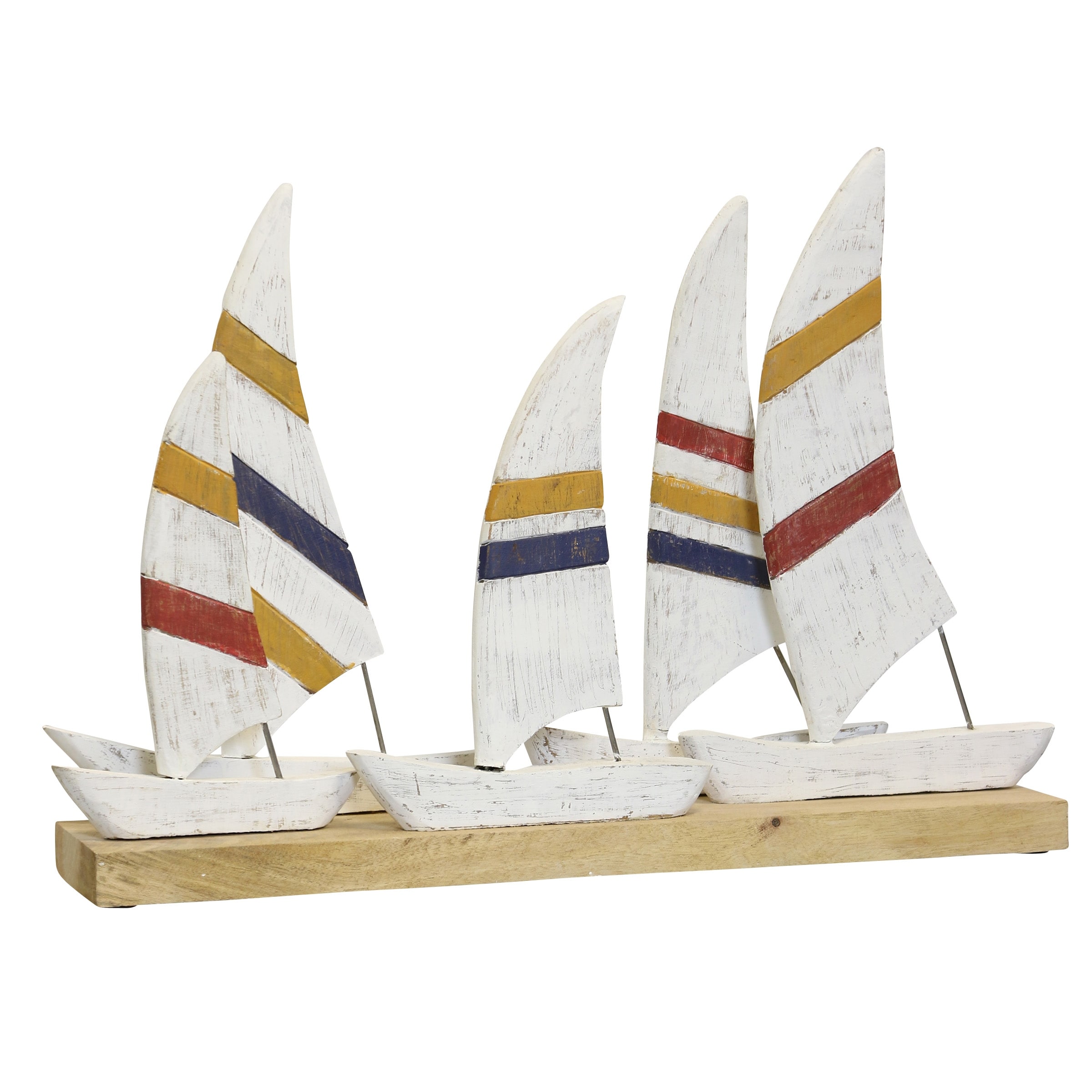 StyleCraft Nautical Race Carved Sculpture - Multicolor - 26"W x 5"D x 19"H