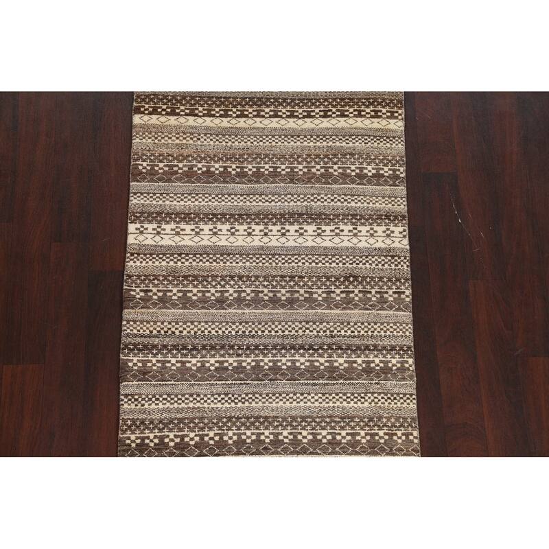 Tribal Geometric Gabbeh Kashkoli Oriental Wool Area Rug Hand-knotted - 3'2" x 5'1"