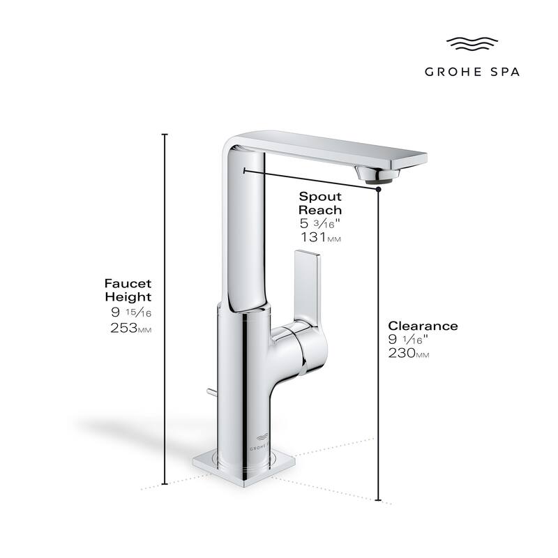 Grohe 23 858 1 Allure New 1.2 GPM Single Hole Bathroom Faucet with