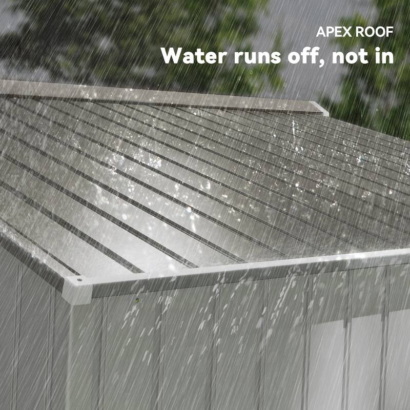 Outsunny 9' x 6' Outdoor Backyard Garden Tool Shed with Double Sliding Doors, 4 Airy Vents, & Durable Steel