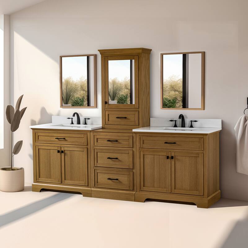 Milano 96" Double Sink Bathroom Vanity Modular Set