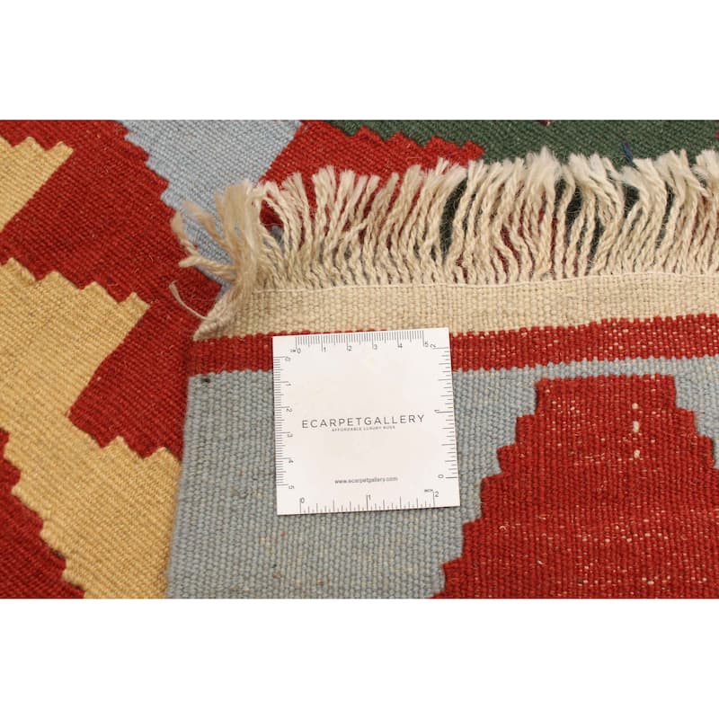 ECARPETGALLERY Flat-Weave Sivas Red Wool Kilim - 4'0 x 5'10