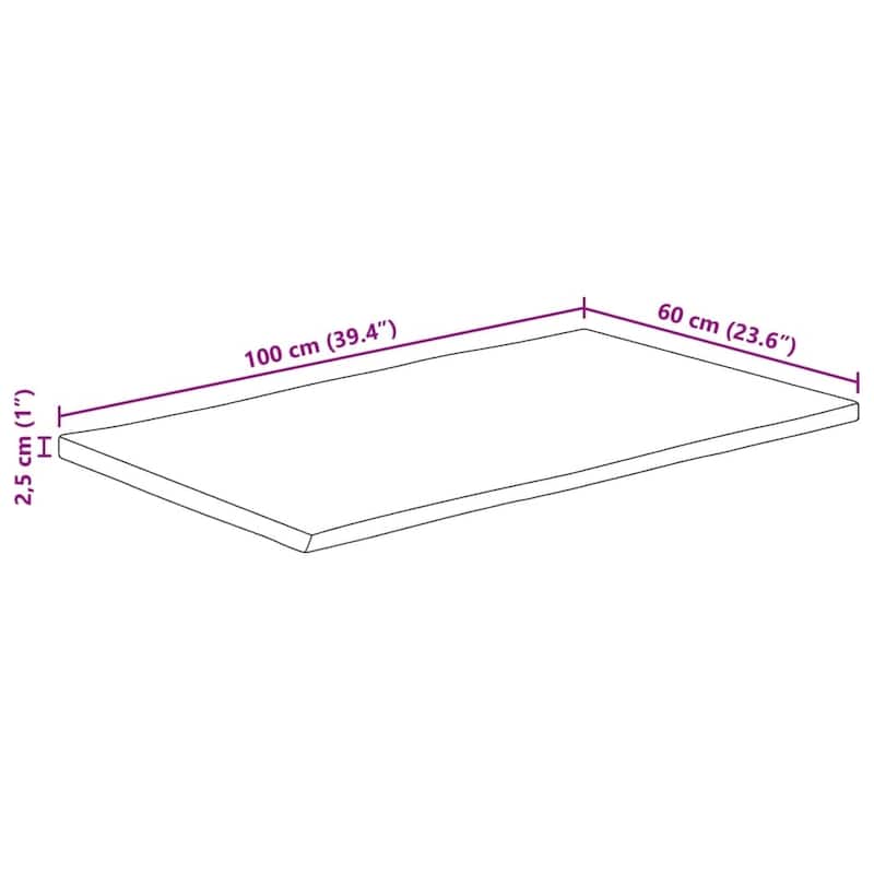 vidaXL Table Top Replacement Board Tabletop Accessory Solid Wood Live Edge