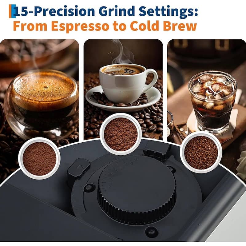 Espresso Coffee Maker , with Removable Brewer and Milk Frother
