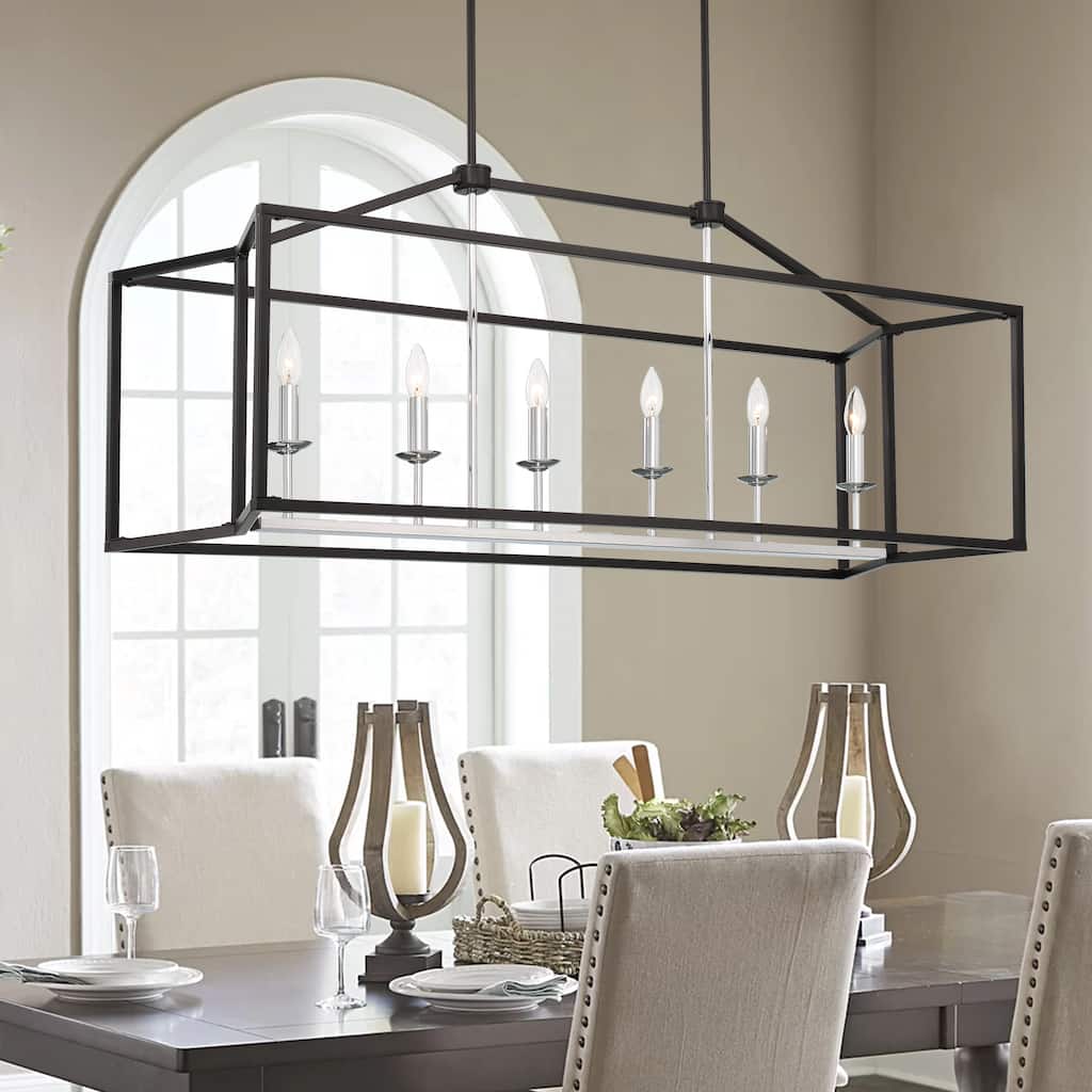 6 - Light Kitchen Island Linear Pendant