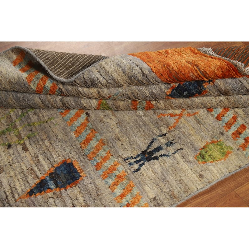 Tribal Moroccan Oriental Rug Hand-Knotted Wool Carpet - 4'10" x 6'5"