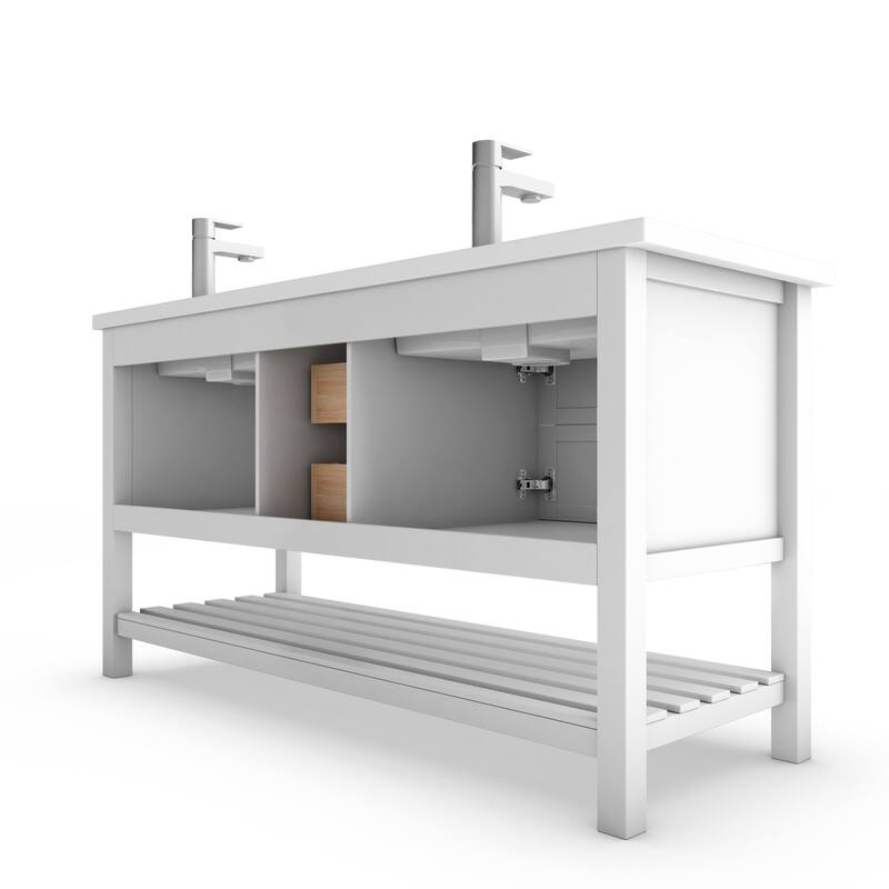 Alicia 60" Bathroom Vanity Set - White Top