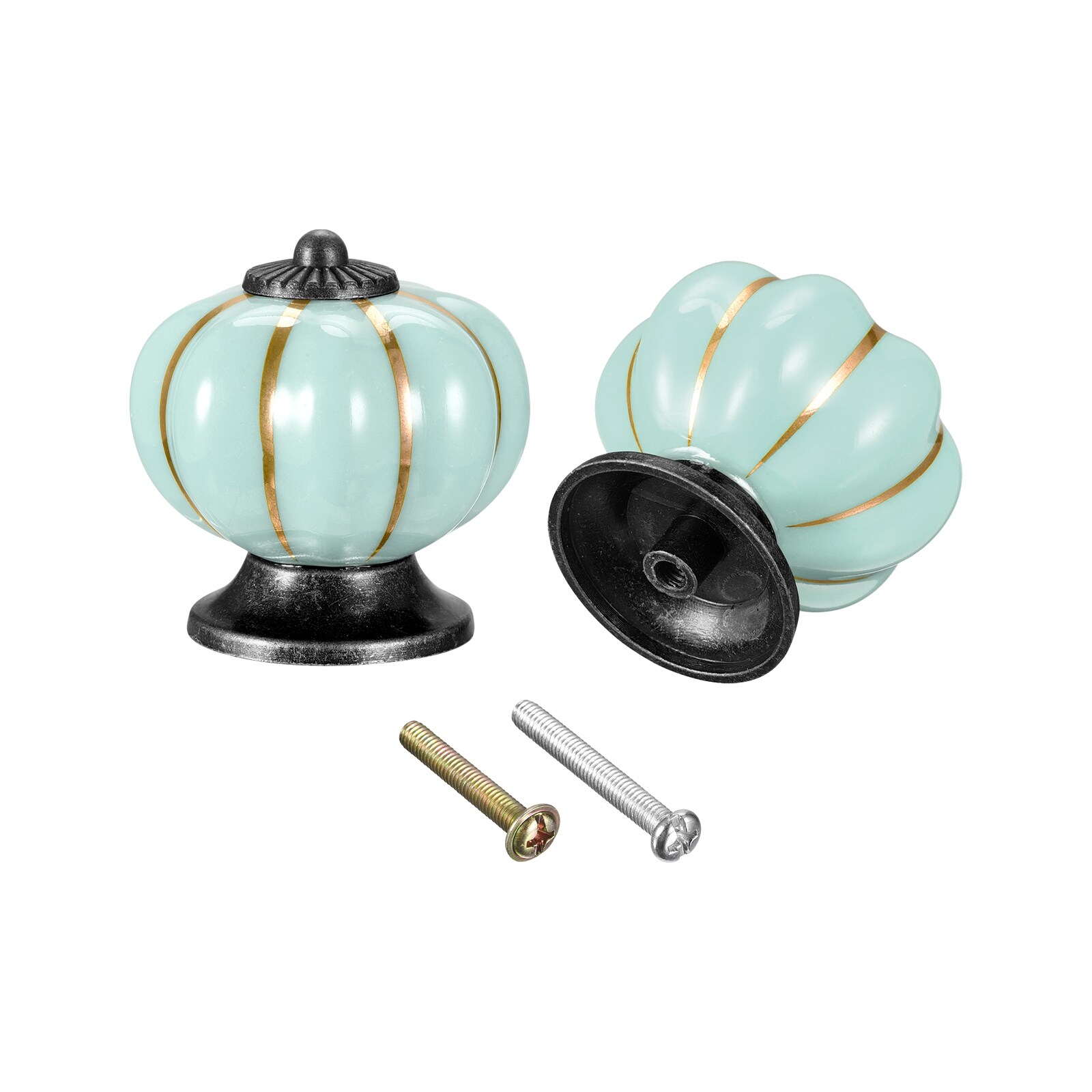 40x40mm Pumpkin Shape Vintage Ceramic Drawer Knobs for Dresser 4Pcs - Light Blue - Bed Bath & Beyond - 36886156 40x40mm Pumpkin Shape Vintage Ceramic Drawer Knobs for Dresser 4Pcs - Light Blue - Bed Bath & Beyond - 36886156