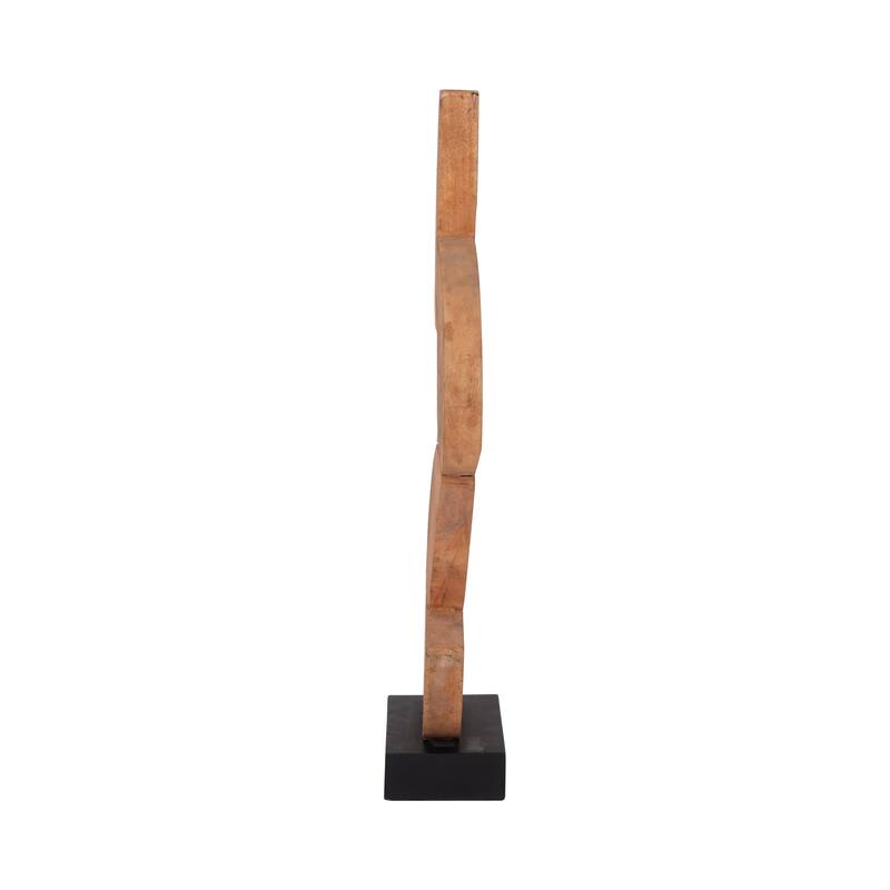 Sagebrook Home Brown Wood Half Circles Stacking Abstract Sculptures