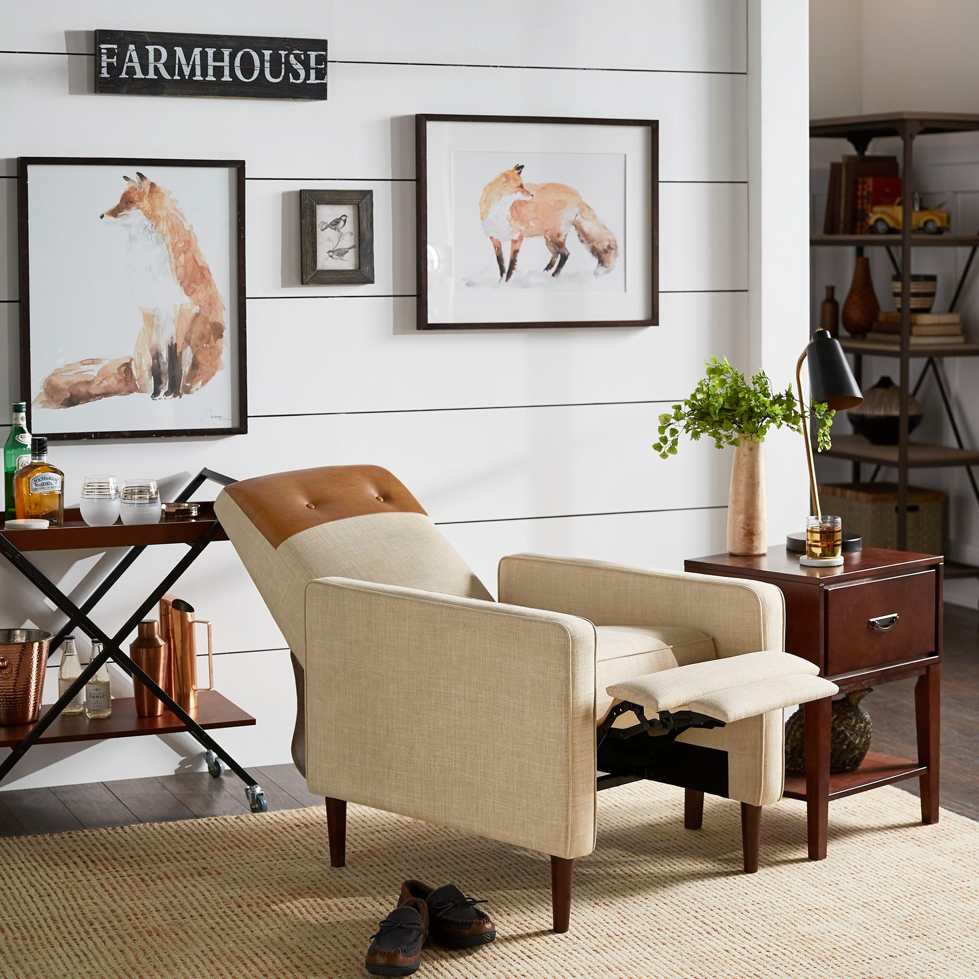 Modern hotsell farmhouse recliner