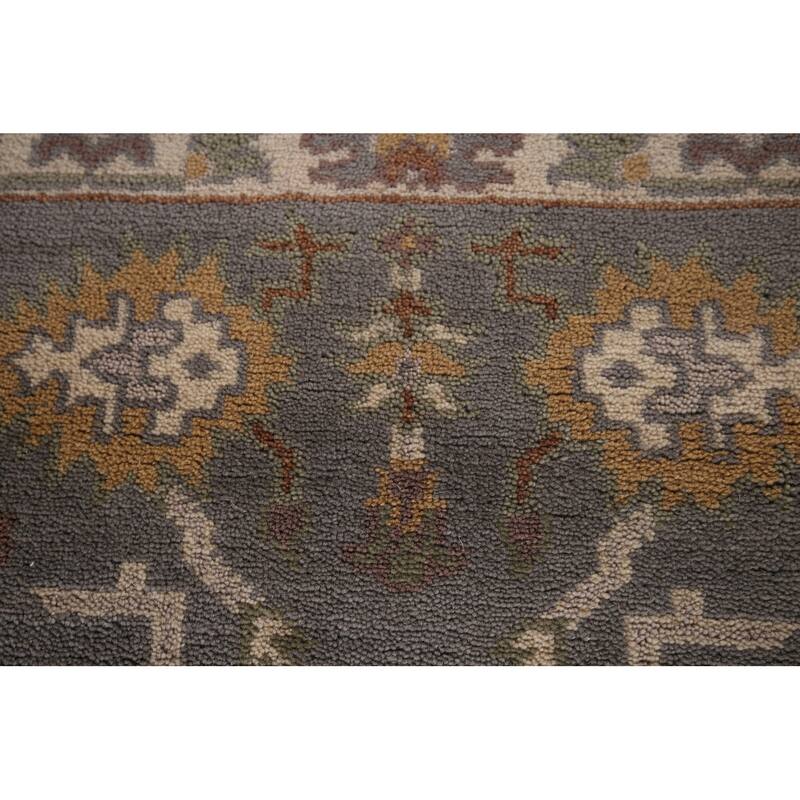 Gray Oushak Indian Accent Rug Hand-Knotted Wool Carpet - 3'1"x 5'4"