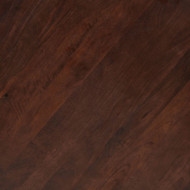 Bard Coffee Table, 38 Inch Round Top with Shelf, Walnut Brown Mango Wood Sculptural Frame