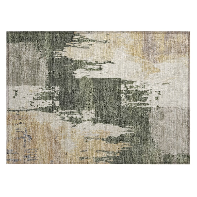 Machine Washable Indoor/ Outdoor Contemporary Fusion Chantille Rug