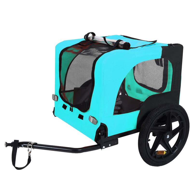 Pet Bike Trailer Dog Cart for Bicycle for Small and Medium Pets, Easy Folding Cart Frame, Quick Release Wheel, Non-Slip Floor